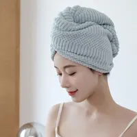 Quick-dry Hair Towel Women Hair Drying Hat Cap Hat Bath Hat Coral Fleece Solid Towel Cap Super Absorption Turban Hair Dry Cap 1