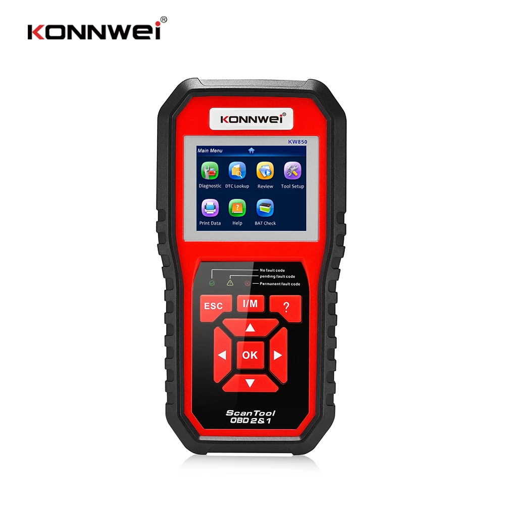 KONNWEI KW850 full OBD2 Car Diagnostic Tools OBD 2 Auto Scanner Check Engine O2 sensor Battery Test OBDII Code Reader PK CR3008 motorcycle oil temp gauge