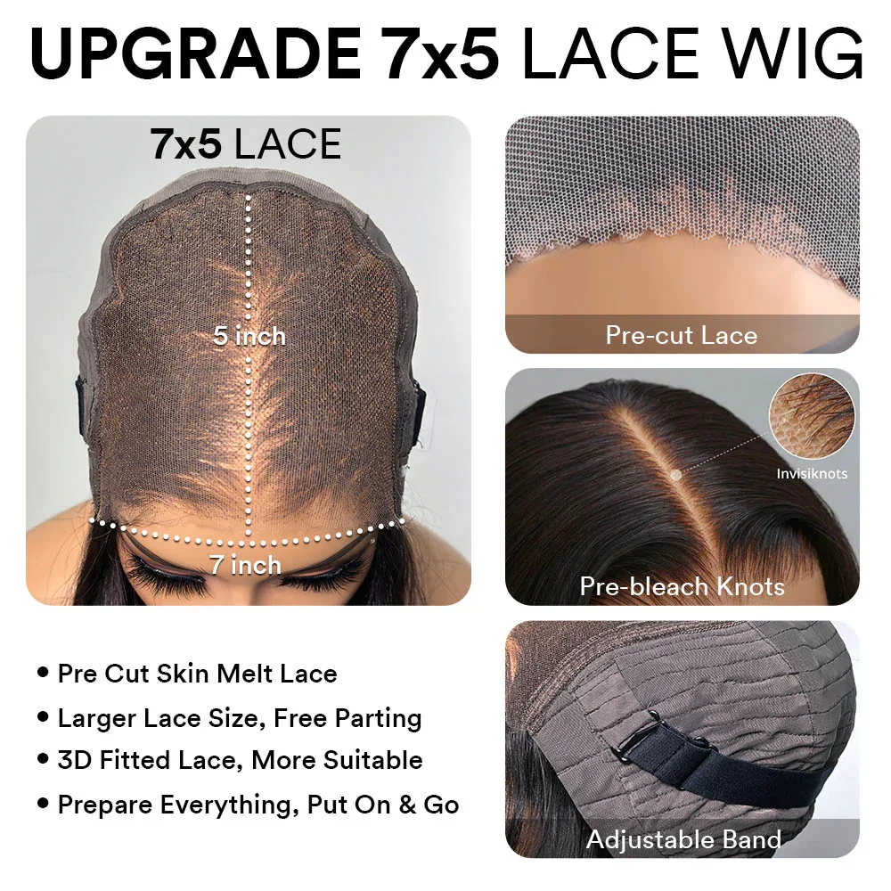 Kinky Straight 360 Full Lace Wig Wear to Go Highight Blonde Human Hair 5x7 4x4 Glueless Lace Closure Wigs With 4c Edge 250%