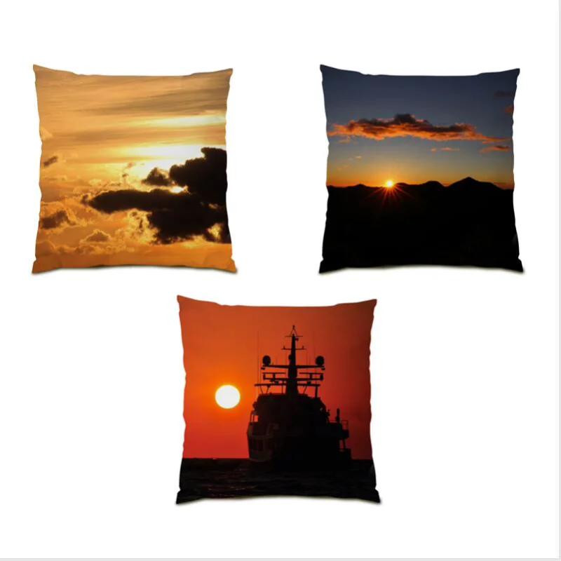 

Pillow Cover Personalized Living Room Decoration Throw Pillow Covers Print Landscape Cushion Cover 45x45 Home Decor Bed E0801