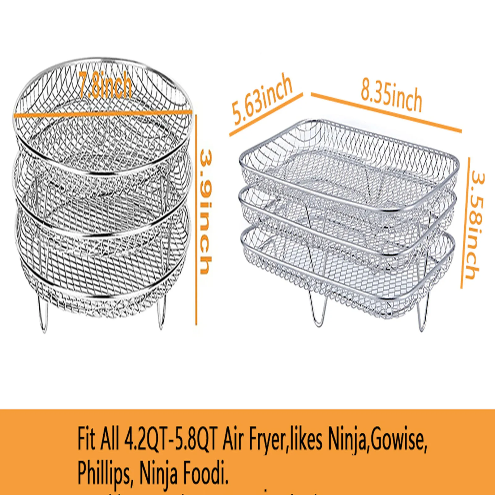 Three-Tier Stainless Steel Dehydrator Rack & Tray Set