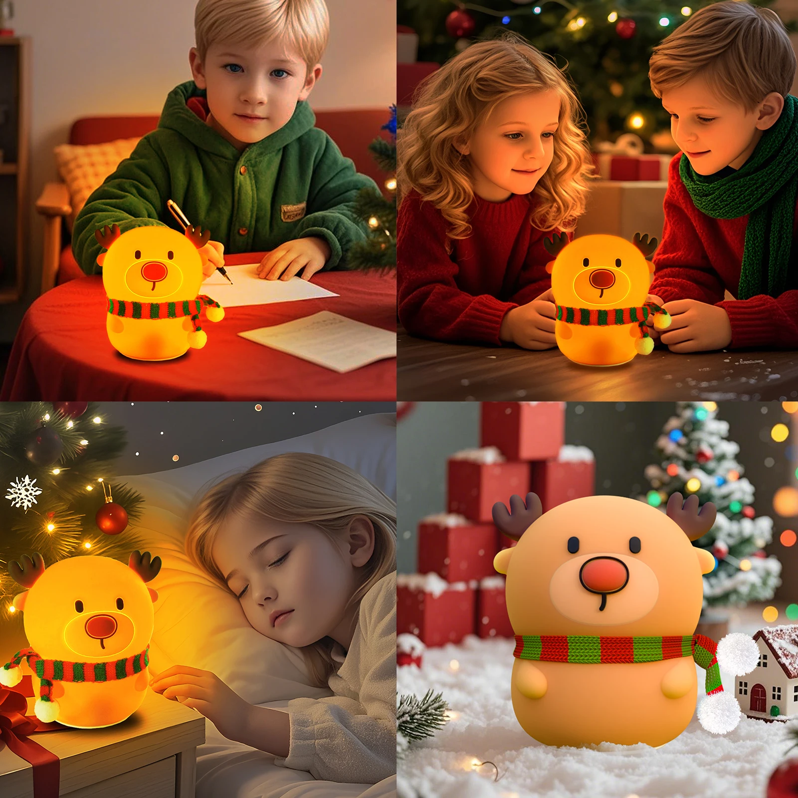 Novelty Animal Silicone Night Light Fox Rabbit Nursery Nightlight Rechargeable Timing Touch Sensor Bedside Table Lamp For Room