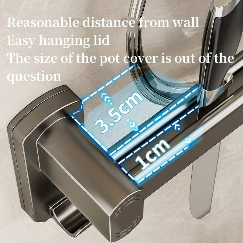 Kitchen Hook Kitchen Hook Punch-free Hanging Rod Spovel Hanger Row Hook Multifunctional Wall-mounted Storage Knife Holter