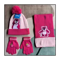 Autumn Winter Children Hat Classics Huggin' Bear Cartoon Scarf Hat Glove  Lotso Warm knitted hat Girl Cap Child Christmas Hat 3