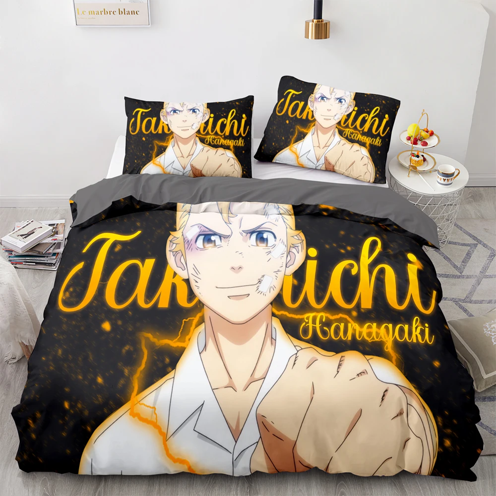 

3Pcs Bedding Sets Tokyo Revengers Duvet Cover Pillow Case Set US/UK/EU Full Size Queen King Comforter Quilt Cover Pillowcase