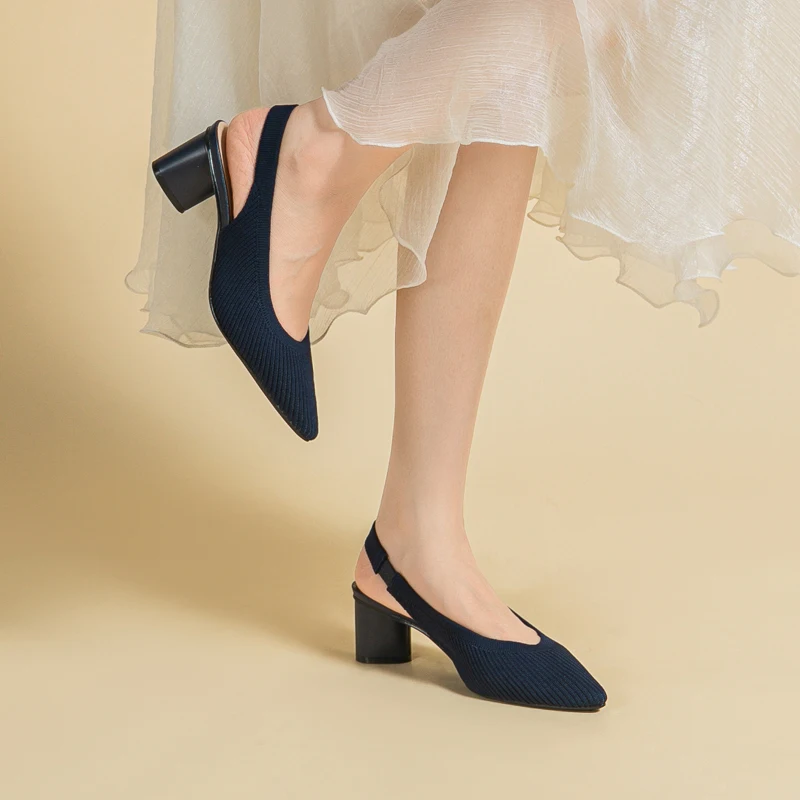 Summer Women High Heel Shoes Mesh Breathable Pointed Thin Heel Anti Slip