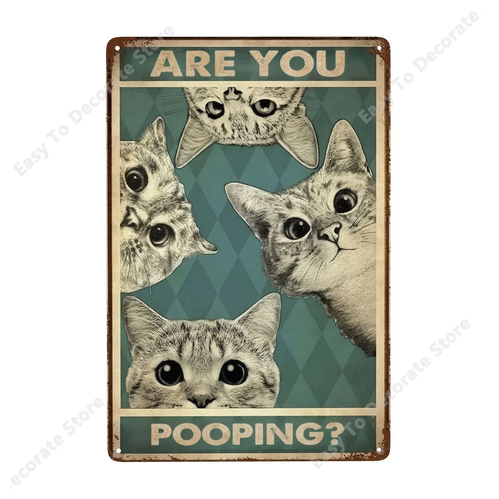 

Metal Sign Decor, Cats Are You Pooping Signs, Bathroom Wall Toilet Decor, Funny Kitty Cat, Cats Lover Gift,Nursery Decor Signs