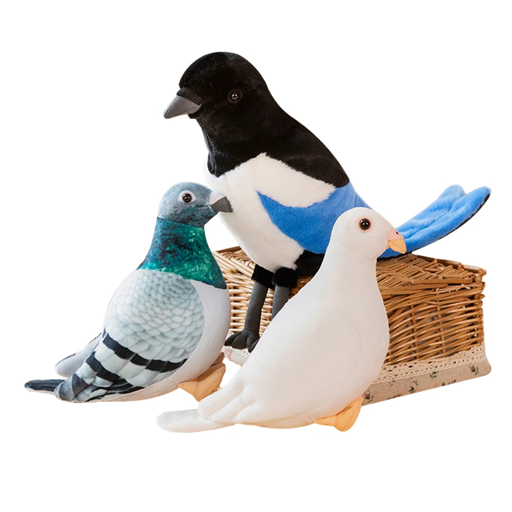

Реалистичные Плюшевые игрушки в виде птиц, 20 см, имитация белого и зеленого голубей, милая Волшебная кукла-животное, реквизит для фотосъемки, домашний декор, подарки
