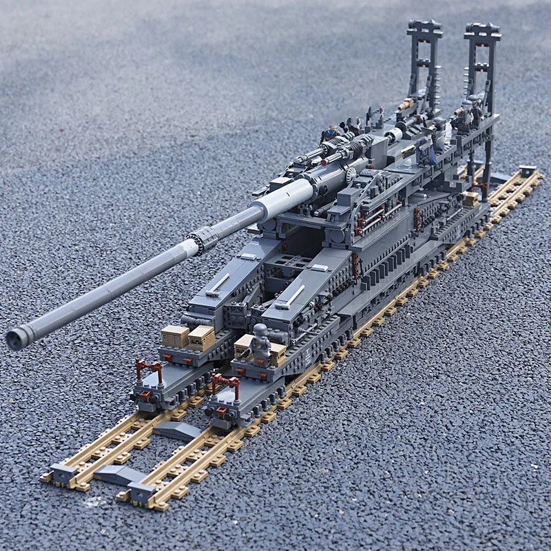

KAIZHI K10005 WW2 немецкая железная дорога тяжелый артиллерийский Танк модель военное оружие серии «сделай сам» игрушки строительные блоки подарок для мальчиков