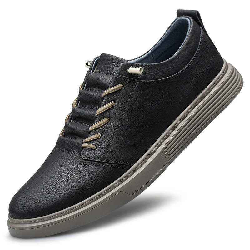 Spring Italian quality Genuine Leather Casual Shoes Men's Black Classic Oxford shoes Outdoor men