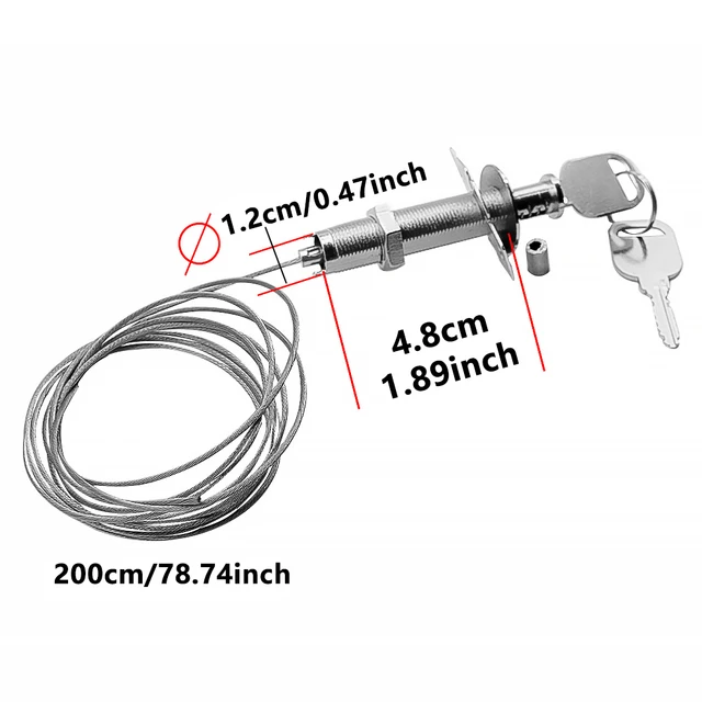 Garage Door Emergency Lock,Automatic Door,Garage Door Release Key, Emergency Key Release, Release Lock,1M or 2M Cable 3