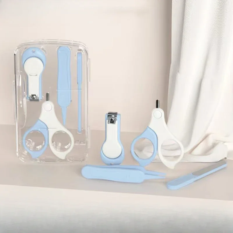 Babies' Nail Clippers Suit Anti-Pinch Nail Clippers Baby Scissors Nose Clip Ear Pick Nursing Full Set baby care