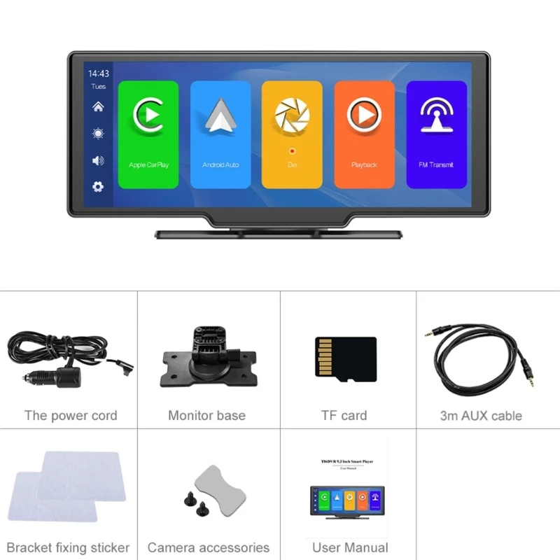 

Car Mirror Monitor High-Definition Video Recording Carplay Android-DVR Dashboard GPS-Navigation Rearview Camera AI Voice