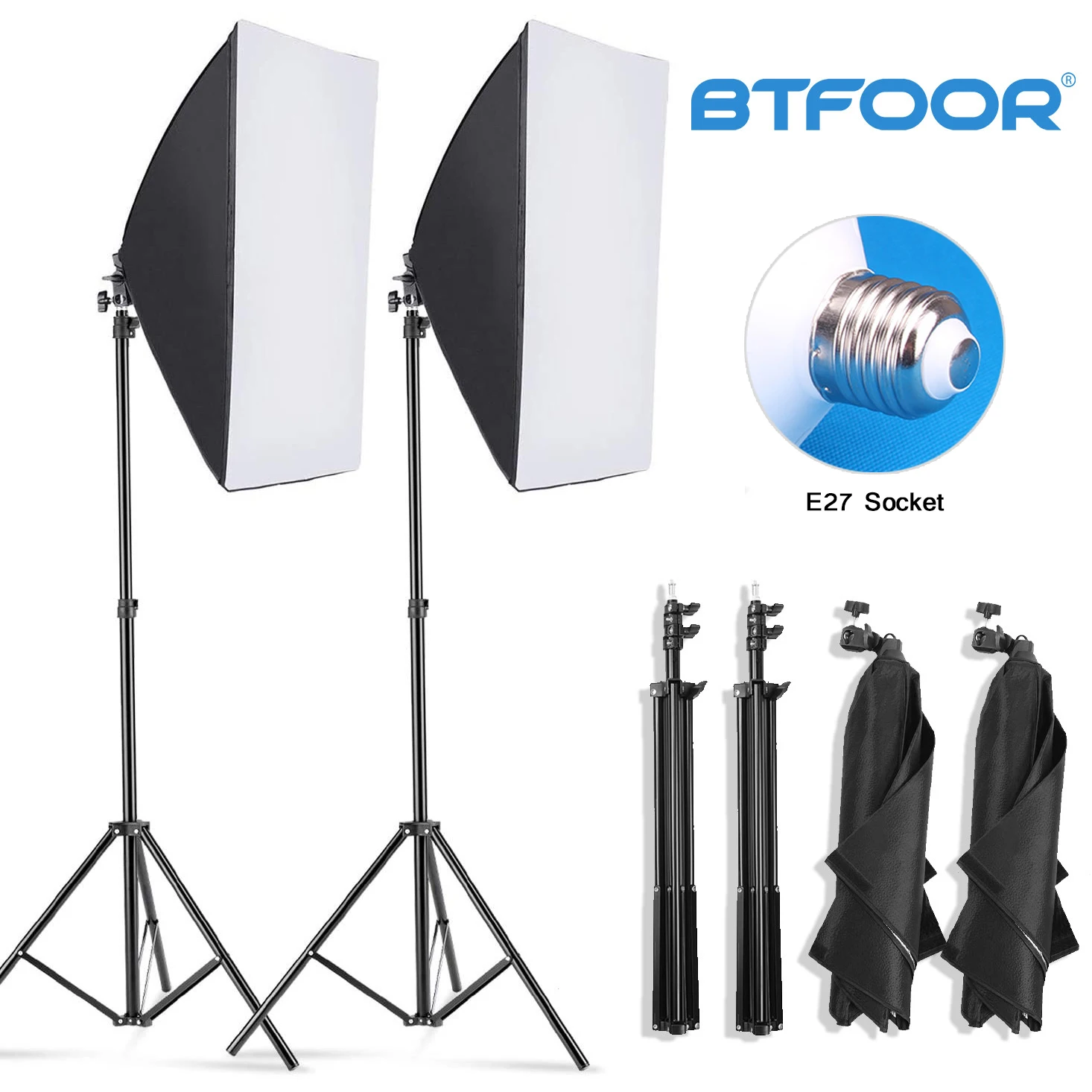 

Professional Photography softbox Lighting soft box With Tripod E27 Photographic Bulb Continuous Light System for Photo studio