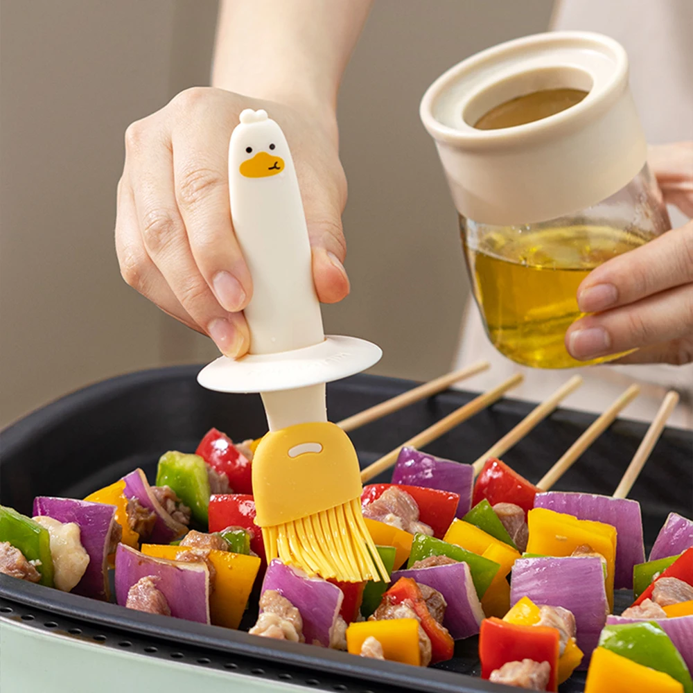 Oil Brush Silicone Barbecue Oil Kitchen High-Temperature Resistant Integrated Seasoning Bottle Pancake