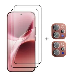 Premium Full Cover Tempered Glass Screen Protector with HD Clarity and Camera Lens Film for Vivo V70 (2 Glass and 2 Lens)