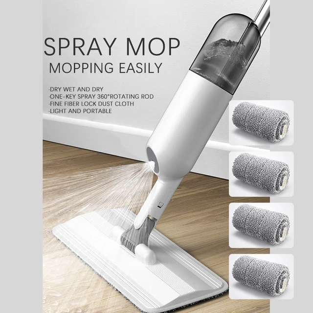 360 Degree Spray Mop With Reusable Microfiber Pads Magic Clean Mop For Home Kitchen Wood Ceramic