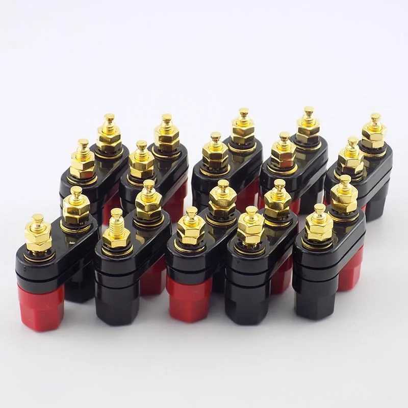 4mm 커플 터미널 플러그 잭 소켓 듀얼 바나나 플러그 바인딩 포스트 레드 블랙 커넥터 앰프 스피커 DIY 어댑터