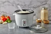 Imusa 3 Cup New White Electric Rice Cooker with Nonstick Bowl, Measuring Cup and Spoon 5