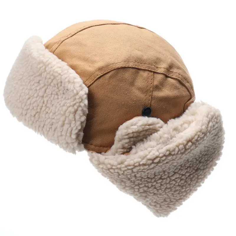 Pilot Hat With Goggles For Winter Skiing Beanie With Ear Protection Windproof Outdoor Ski Hat Warm Caps For Skiing Camping knitted bunny hat knitted woolen hat