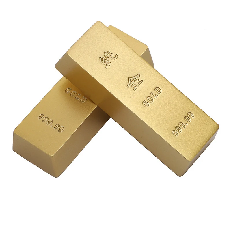 Copper Imitation Gold Bar Fake Golden Bar Ingot Brass Solid Matte Props
