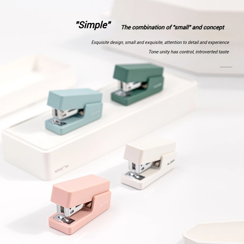 NUSIGN Portable Mini Stapler Set Color Paper Binding Machine Fashion Stationery Office Supplies 24/6 Staples