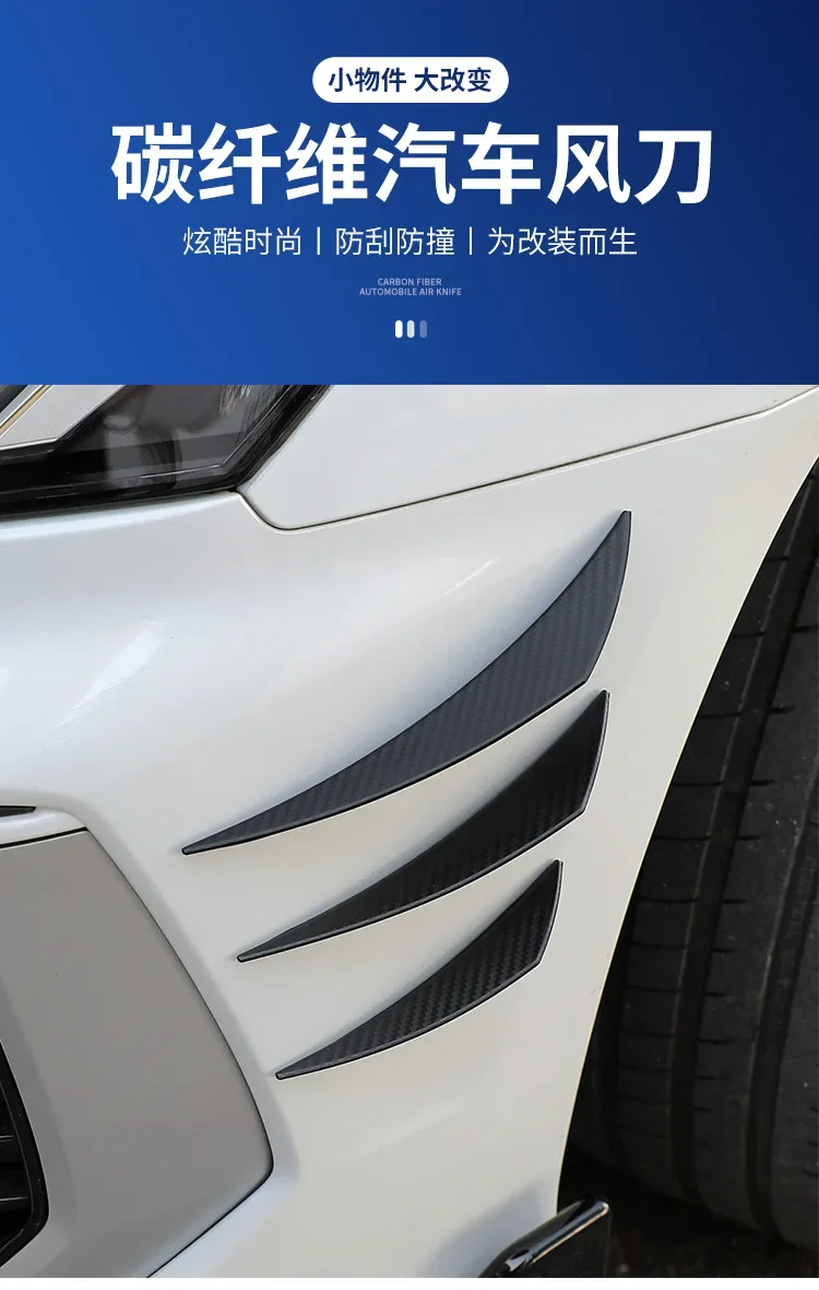 4/6-teiliger Universeller Frontstoßstangen-Diffusor Splitter Finnen Karosserie-Spoiler Canards Spoilerlippe Auto-Tuning Außendekor Zubehör – Detail 1
