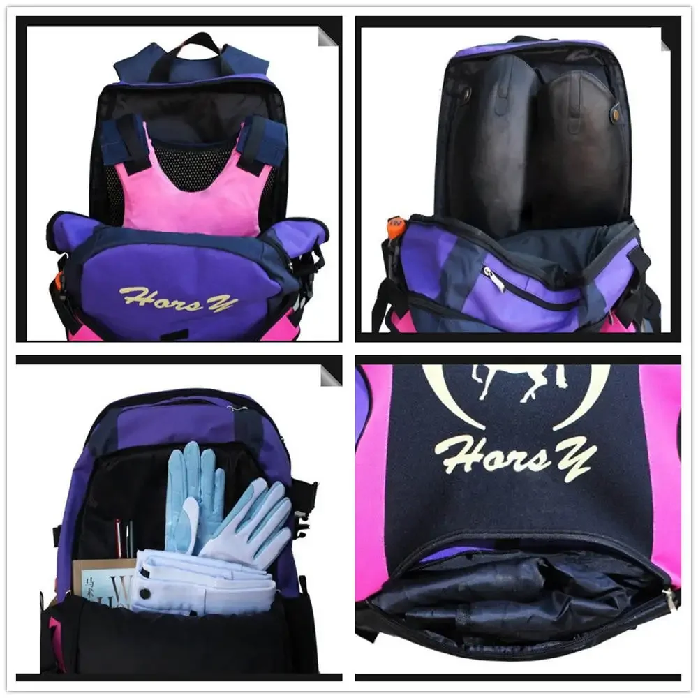 Professional Horse Riding Boot Bag Helmet Bag Parent-Child Equestrian Horse Riding Equipment Backpack with Hat Compartment