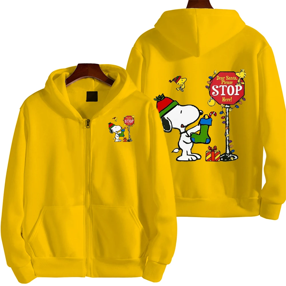 thumbnail image 1 of Sudadera con capucha de dibujos animados de Snoopy Charlie Brown para hombre y mujer, sudadera de gran tamaño con cremallera, nueva chaqueta de pareja de dibujos animados de anime, 1 of 5