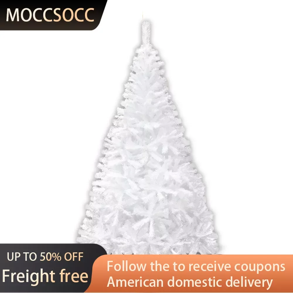 

7' Artificial Classic Pine Christmas Tree With Metal Stand (White) Freight Free Christmas Ornaments Free Shipping and Offers