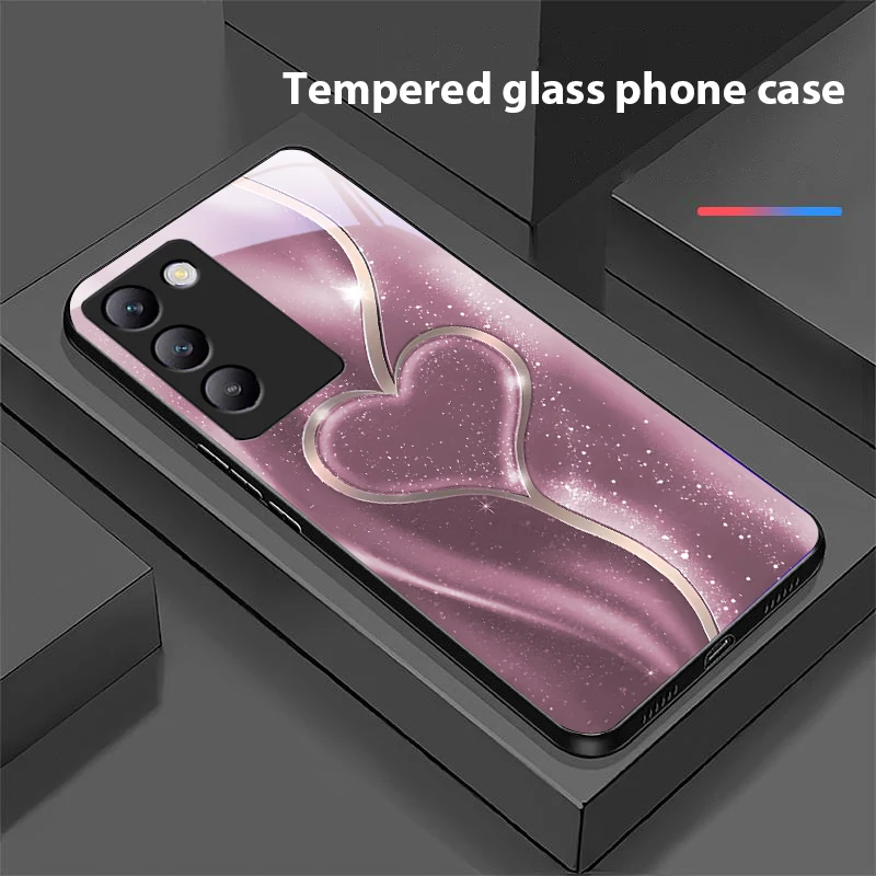 Gradual Love Black Tempered Glass Phone Case