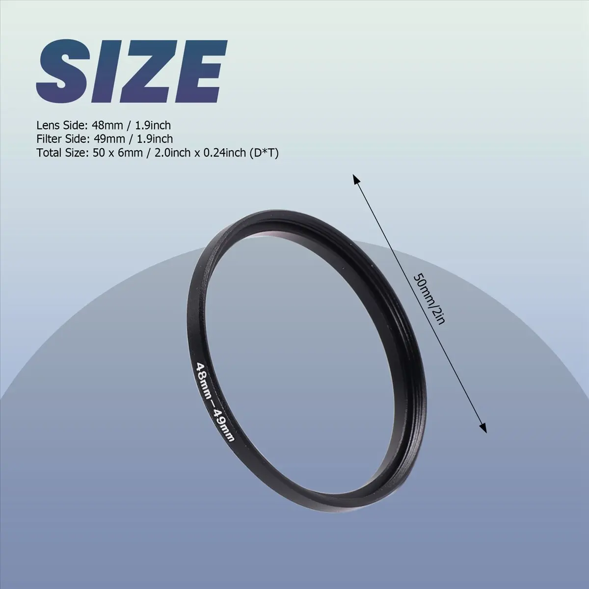 48mm49mm 카메라 필터 렌즈 48mm-49mm 스텝 업 링 어댑터-A76U