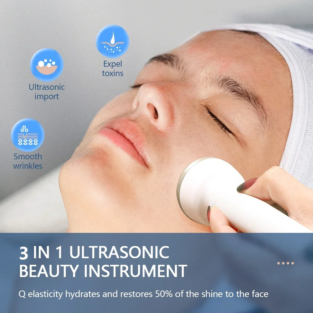 3-IN-1 Ultrasonic Facial Skin Care Beauty Machine Ultrasound Body Face Eyes Massage Machine Freckle Removal Plasma Pen
