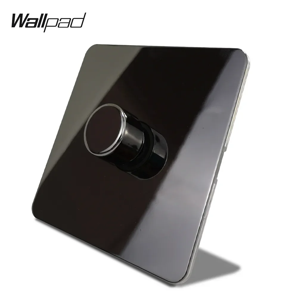 

Wallpad Black Nickel 1 Gang 2 Way LED Light Dimmer Switch Push On Off Stainless Steel Panel Metal Button