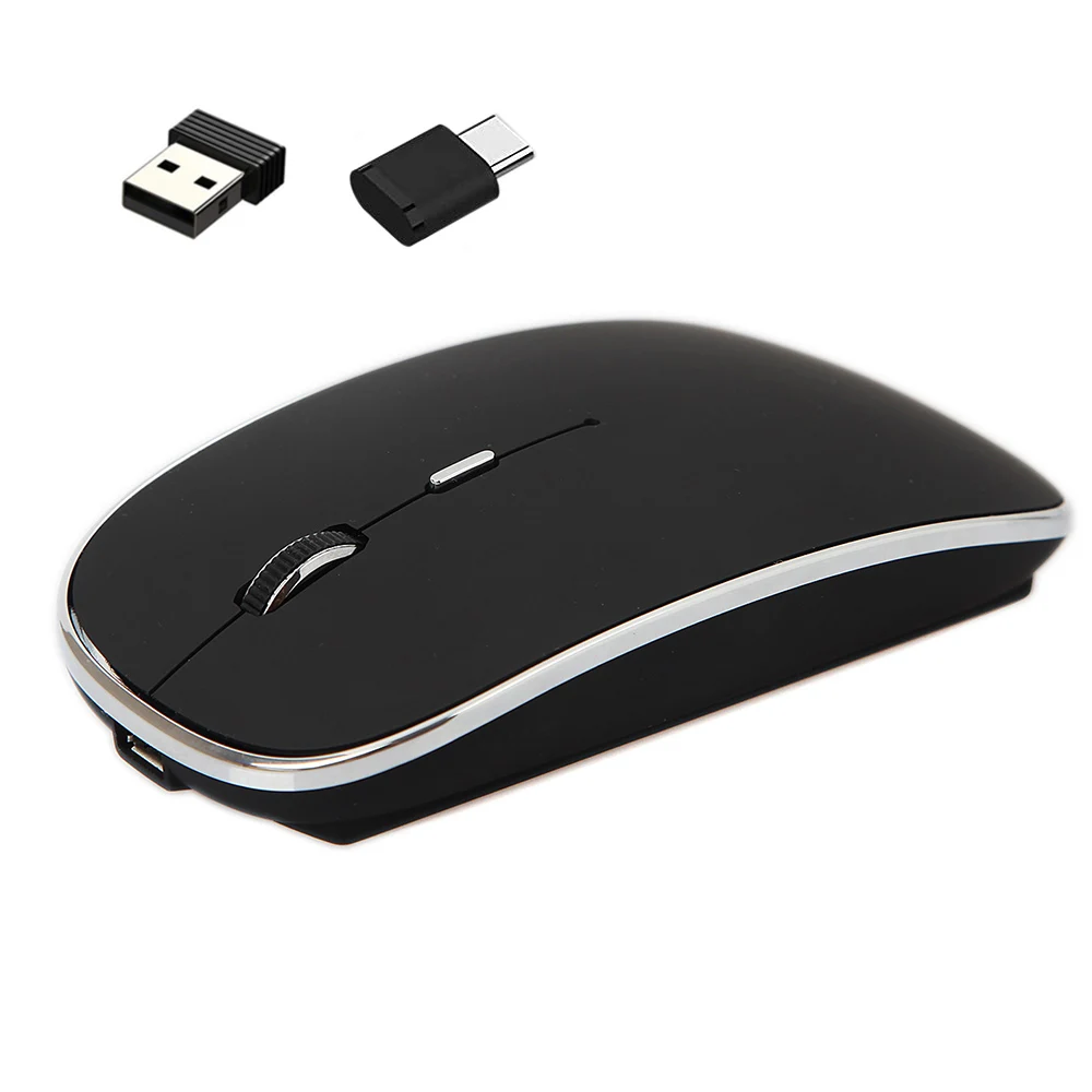 

New Wireless Mouse Chargeable Portable Silent USB and Type-C Dual Mode Mouse 3 Adjustable DPI for Laptop/Mac/MacBook/Android/PC