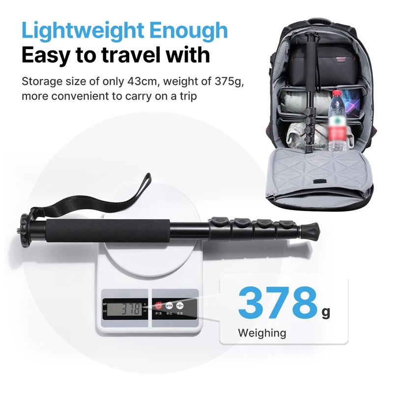 Camera Tripod Ulanzi TB12 Metal Tripod Monopod for Camera DSLR Smartphone Monopod Stable and Portable Selfie Stick Hiking Pole Stick
