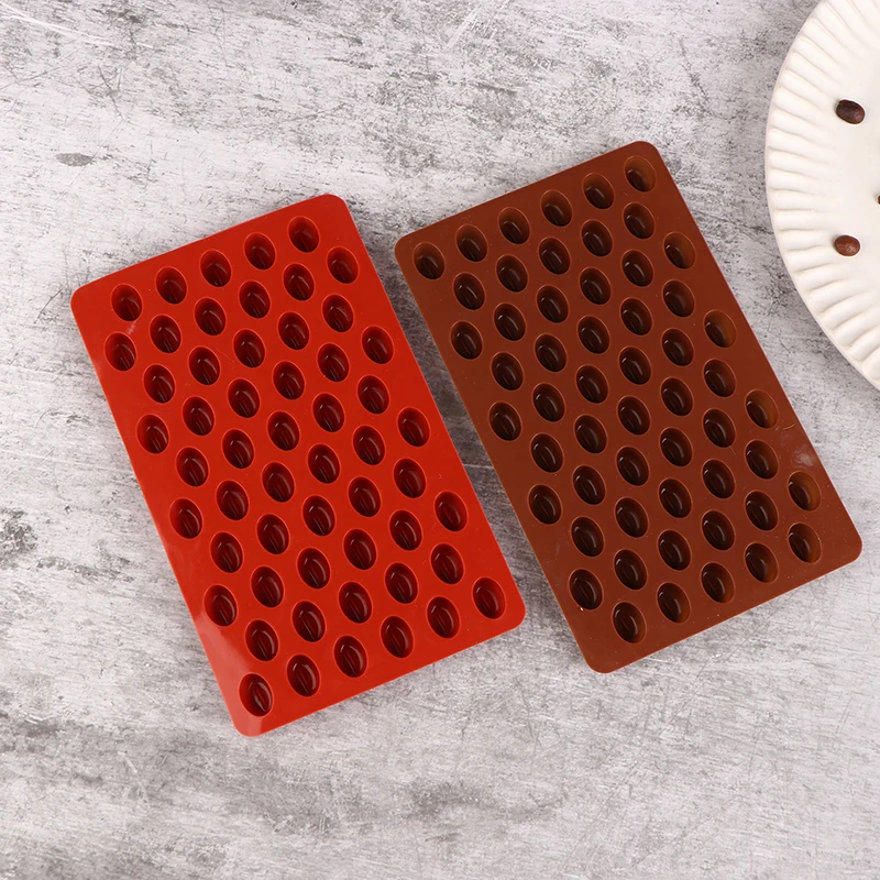 1Pc 55 Cavities Coffee Bean Silicone Candle Mold DIY Soap Resin Making Mould Chocolate Ice Jelly Baking Tool Cake Decor Gifts
