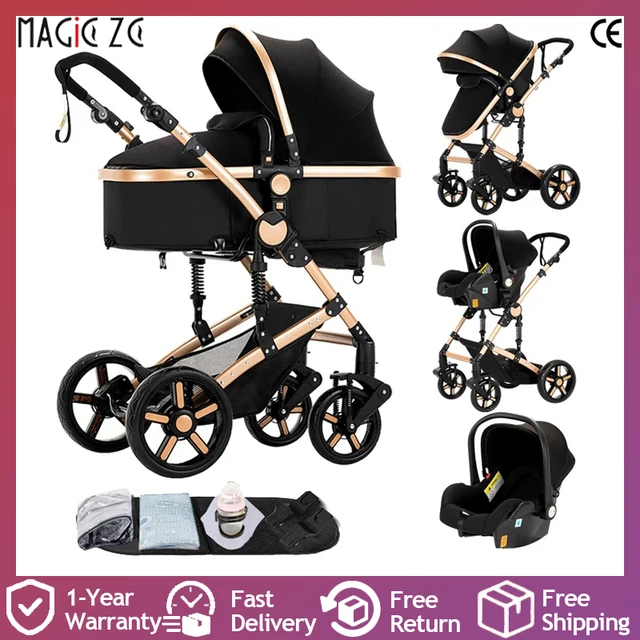 Poussette 3 en 1 pour bébé, paysage haut, avec siège auto, légère et chaude, multifonction, pour bébé, utilisation d'hiver 1