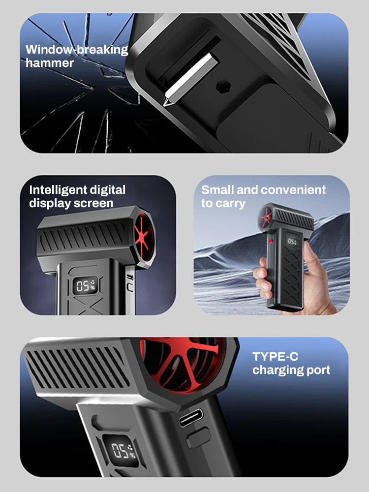 Violent Fan 400000RPM Powerful Air Blower Turbo Fan with LED Display& Lighting Dust Cleaner 6 Speeds Brushless Turbo Jet Blower