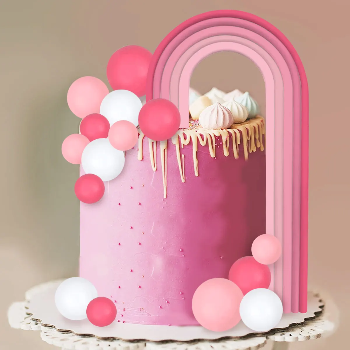28Pcs Boho Rainbow Party Cake Toppers for Boho Rainbow Birthday Girls