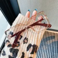 Grandes lunettes carrées anti-lumière bleue pour femmes, lunettes pour ordinateur, lunettes transparentes, lunettes optiques, nouvelle tendance 3