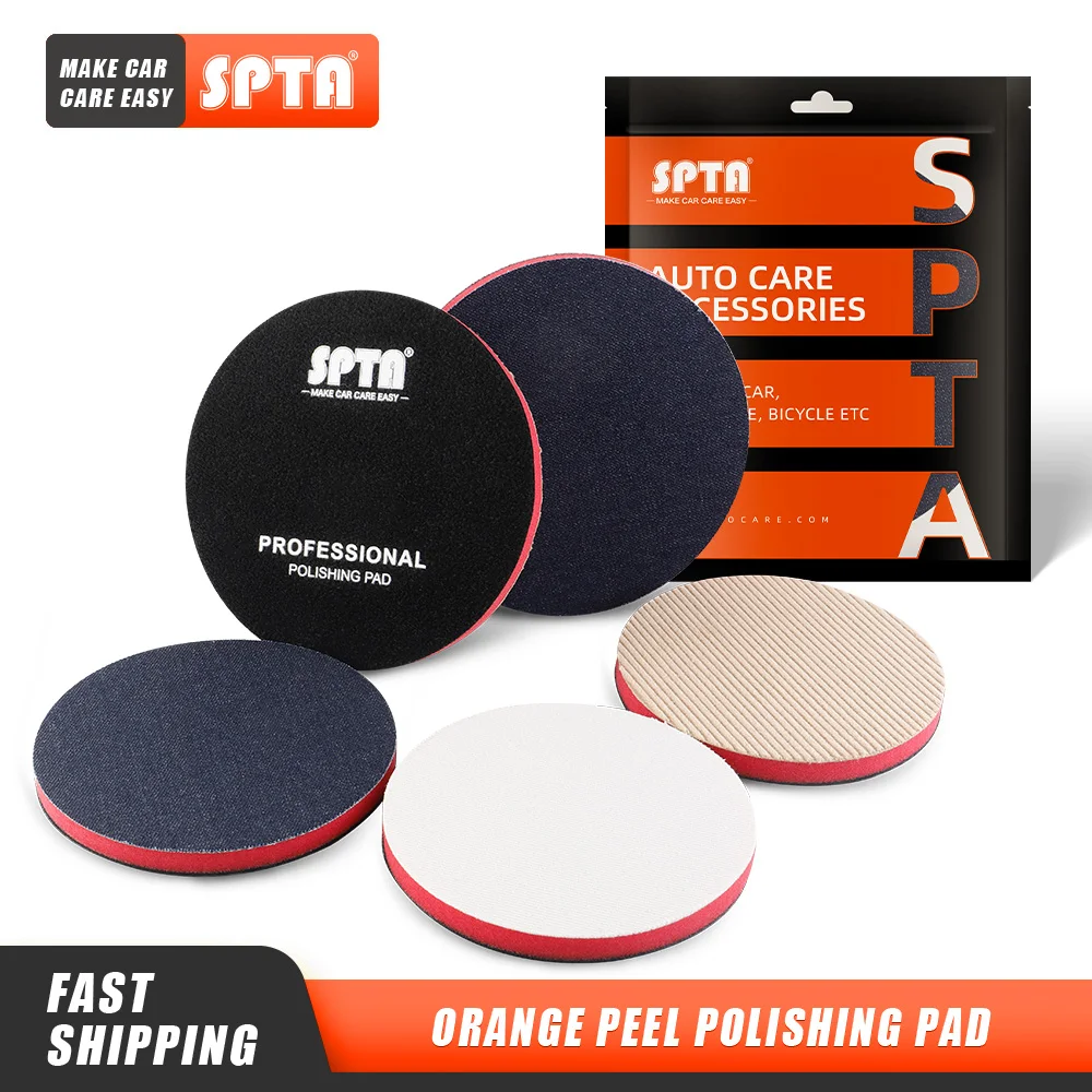 SPTA 1pc Car Orange-peel Removal ing Polishing Pad Denim Pad 1000/2000/3000 Grit 3" 5" 6" Denim Car Polishing Disc