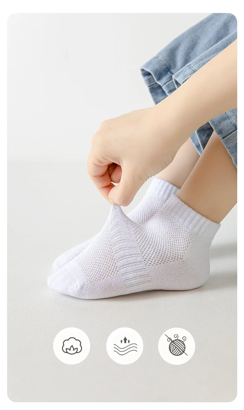 5 Pairs/Lot 2023 Sommer Neue Kinder Baumwolle Socken Mode Schwarz Weiß Grau Für 1-12 Jahre Kinder teen Student Baby Mädchen Jungen Socken – Detail 4