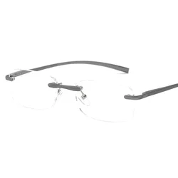 Rimless Alloy Frame Anti - Blue Light Glasses for Men - Ideal for Reading, Computer Work, and Daily Wear (Gun Color)