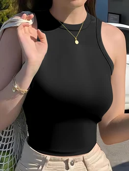 Women's sleeveless solid-color camisole, with minimalist aesthetics, suitable for daily commuting and everyday wear. A touch of 1