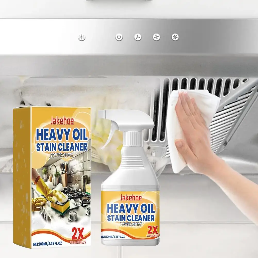 100ml Heavy Oil Cleaner Kitchen Oil Stain Powerful Cleaning Stains Grills Degreaser Cleaning Spray Cooktop Remover Home P6P0