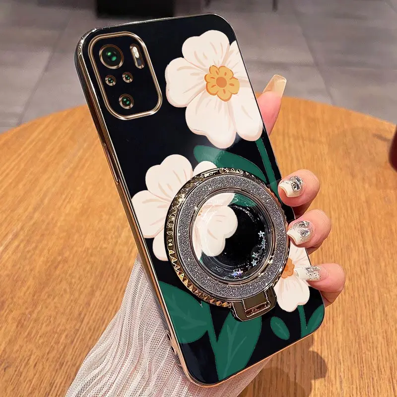 Elegant White Floral Plating Phone Case Cover