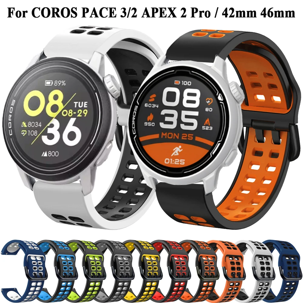 Two-Tone Sport Silicone Watchband Strap - Universal Fit