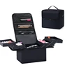 Large Makeup Carrying Train Case for Women, Travel Bag Storage Box,4 Tier Professional Nail Organizer Case with Adjustable 1