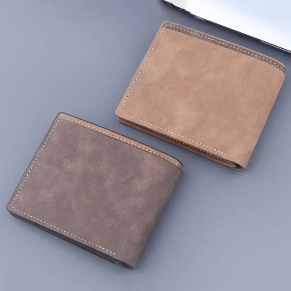 

Новинка, короткие мужские кошельки, тонкий мужской кошелек, модель держатель для карт, мужской кошелек, маленький держатель для фотографий, складная сумка, матовые мужские кошельки